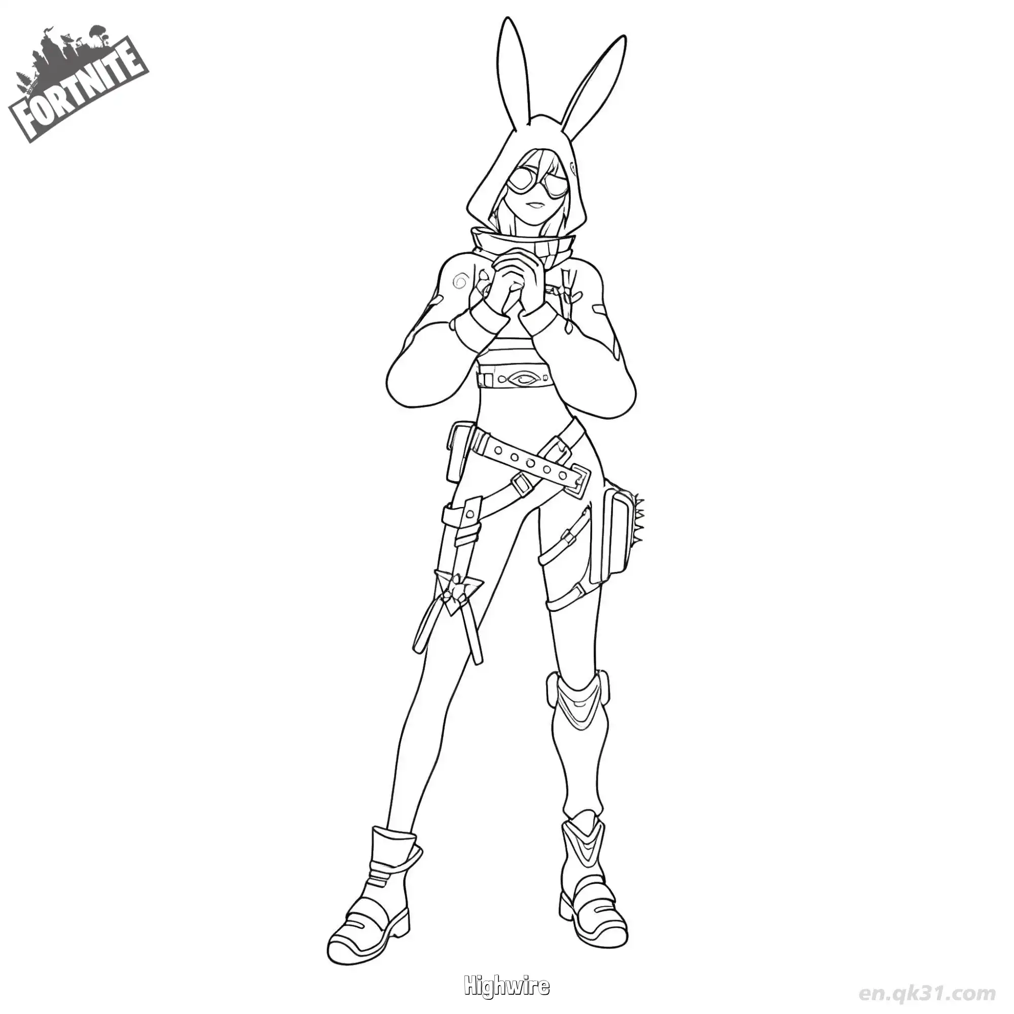 高压线 02简笔画 素描 涂鸦 - 免费可打印堡垒之夜 下载PDF简笔画涂色画 – 为儿童和成人提供的免费可打印简笔画涂色画